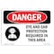 Signmission OSHA, Eye & Ear Protection Required In Area, 10in X 7in Plastic, 10" W, 7" H, Landscap OS-DS-P-710-L-1218 - alternate 1